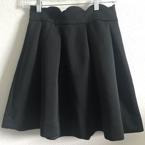 Francesca’s Scalloped Black Skirt